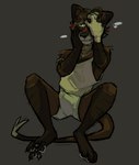 anthro clothed clothing embarrassed erection male solo openfracturesday gulonine mammal marten mustelid musteline absurd_res hi_res