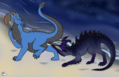 abdominal_bulge anal anal_head_gulp anal_vore animal_genitalia anthro anus beach black_body black_scales blue_body blue_scales bodily_fluids claws external_gills eyes_closed feral full_tour fur genital_fluids genital_slit genitals gills grey_body grey_fur grey_scales group hand_on_own_neck horn jewelry leaking_precum male neck_bulge necklace open_mouth oral_vore orange_body orange_fur penis penis_tip precum raised_tail safe_vore sand scales tail tail_tuft teeth text toe_claws tuft vore water flippin-rad mythology acrim_(axiomjejune) alenn maxim_(axiomjejune) valtum_(axiomjejune) dragon imp mythological_creature mythological_scalie scalie artist_name