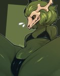 anthro antlers bikini black_bikini black_bra black_clothing black_panties black_sclera black_swimwear black_underwear bone bra camel_toe clothing female flat_chested geometric_background green_background green_body green_hair green_pubes hair horn navel panties pubes simple_background skull skull_head solo spread_legs spreading swimwear text thick_thighs two-piece_swimsuit underwear conditional_dnp welwraith scraper_city wicker_(welwraith) deer mammal 2025 artist_name digital_drawing_(artwork) digital_media_(artwork) portrait three-quarter_portrait