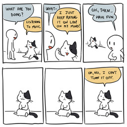 6_panel_comic ambiguous_gender biped black_eyes black_nose black_text closed_smile dialogue dot_eyes duo ellipsis eyebrows feral gesture hand_gesture looking_at_another looking_back mouth_closed open_mouth open_smile paws pointing question_mark simple_eyes smile speech_bubble standing tail talking_to_another text wall_(structure) whiskers white_body flavia-elric domestic_cat felid feline felis human mammal 1:1 2025 comic english_text