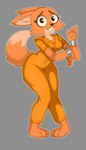 3_toes anthro barefoot big_breasts breasts brown_eyes cuff_(restraint) ears_back feet female handcuffs metal_cuffs orange_jumpsuit paws pivoted_ears plantigrade prison_uniform restraints solo tail toes theorangepumpkin dreamworks the_bad_guys diane_foxington canid canine fox mammal hi_res