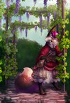 4_toes 5_fingers anthro breasts clothed clothing day detailed_background feet female fingers fur hair outside purple_eyes purple_sclera sky solo toes archery_(artist) canid canine fox mammal 2021 digital_media_(artwork) hi_res