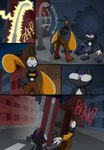 android animatedjames anthro archived_source building car comic dipstick_tail duo empty_eyes female hi_res machine male markings road robot robot_anthro sound_effects street_lamp tail tail_markings talon_(animatedjames) text unknown_species vehicle