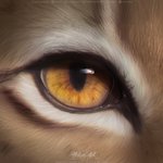 ambiguous_gender brown_body brown_fur close-up eye_reflection eye_shot eye_waterline eyes_close-up feral fur glistening glistening_eyes looking_at_viewer orange_eyes photorealism reflection solo etskuni ambiguous_species 1:1 2020 digital_media_(artwork)