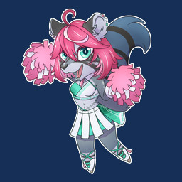 anthro bottomwear cheerleader cheerleader_outfit cheerleading_pose chibi clothing ear_piercing ear_ring female hair piercing pink_hair pointed_feet pom_poms ring_piercing skirt solo azural_cobaltros kim_(wowowow_juju) canid canine canis mammal wolf 1:1 alpha_channel hi_res