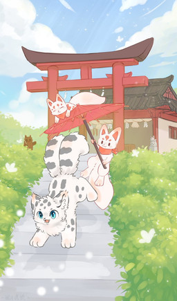 2_tails ambiguous_gender big_tail black_body black_fur blue_eyes brown_body brown_fur chest_tuft detailed_background feral fur group happy mostly_nude multi_tail multicolored_body multicolored_fur plant running scarf scarf_only smile tail temple tuft two_tone_body two_tone_fur umbrella white_body white_fur yigenxiaohuxu fabulous_beasts fuzai_(fabulous_beasts) hetao_(fabulous_beasts) maki_(fabulous_beasts) shota_(fabulous_beasts) arthropod butterfly canid canine felid fox insect lepidopteran mammal mengji pantherine raccoon_dog snow_leopard tanuki colored hi_res