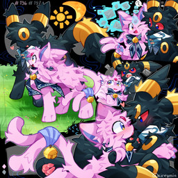 angry blush bodily_fluids duo female feral heart_symbol hug kissing looking_at_another male outside scarf smile standing tears kireymin nintendo pokemon eirishia_(kireymin) nyx_gao_(kireymin) eeveelution espeon generation_2_pokemon pokemon_(species) umbreon 1:1 hi_res