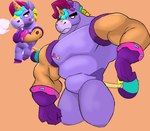 anthro clothing food gloves handwear ice_cream_cone male muscular muscular_anthro muscular_arms muscular_male purple_body reference_image solo cronolm brawl_stars supercell_(company) berry_(brawl_stars) equid equine horse mammal absurd_res hi_res