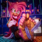 3d_(artwork) 5_fingers 5_toes 699mha amy_rose anthro barefoot bdsm bondage bound clothed clothing digital_media_(artwork) eulipotyphlan feet female fingers foot_fetish foot_focus fur gesture gloves green_eyes hand_gesture handwear hedgehog hi_res humanoid_feet humanoid_hands laugh loose_feather mammal pink_body pink_fur pink_tongue plantigrade pointing restraints rope rope_bondage sega smile soles solo sonic_the_hedgehog_(series) tickle_torture tickling tickling_feet toes tongue white_clothing white_gloves white_handwear yellow_soles