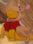 ambiguous_penetration anthro bed bottomless brown_body brown_fur clothed clothing duo embracing_during_sex feet female female_on_top fur furniture hug hugging_another looking_pleasured male male/female on_bed on_top open_mouth paws penetration plushie sex toes yellow_body yellow_fur ddyyy151 disney winnie_the_pooh_(franchise) kanga pooh_bear animate_inanimate bear kangaroo living_plushie macropod mammal marsupial 2021 absurd_res digital_drawing_(artwork) digital_media_(artwork) hi_res shaded