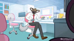 blush brown_body brown_fur chair clothed clothing computer electronics fur furniture looking_at_viewer necktie office_chair red_necktie shocked slim_anthro slim_male solo suit tail white_tail chamaquense aggretsuko sanrio haida_(aggretsuko) hyena mammal 16:9 2d_animation animated frame_by_frame hi_res short_playtime sound webm widescreen