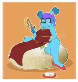 anthro big_diaper bodily_fluids border clothing diaper feces female footwear genital_fluids high_heels huge_diaper hyper_mess pooping shoes smile smug soiled_diaper soiling soiling_diaper solo unclean_diaper urine used_diaper using_diaper wet wet_diaper wetting wetting_diaper white_border possumkiddo lagomorph leporid mammal rabbit 2024 absurd_res hi_res