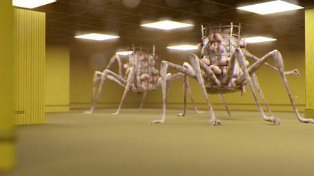 barefoot bdsm bodily_fluids bondage bound butt captured encasement feet female feral forced fully_bound genitals group horror_(theme) nude restrained submissive submissive_female vulva ghostoast the_backrooms backrooms_creature human mammal monster 16:9 3d_(artwork) digital_media_(artwork) hi_res widescreen