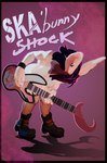 absurd_res anthro breasts clothing ear_piercing ear_ring female fishnet_clothing fishnet_legwear hi_res legwear nipples piercing poster poster_template ring_piercing scott_pilgrim_(series) skabunny solo toxic_inkie viejillox