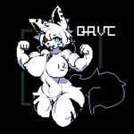 big_breasts breasts female fur muscular muscular_female solo white_body white_fur qavc qavc_(character) humanoid digital_media_(artwork) pixel_(artwork)