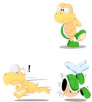 accident accidental_exposure anthro balls barefoot cartoon_physics clothing feet flaccid footwear foreskin genitals koopa_shell looking_back male navel nude penis running shell shell-less shirt shocked shoes simple_background solo surprised_expression tank_top topwear turtle_shell wardrobe_malfunction white_background albinoturtle mario_bros nintendo koopa koopa_troopa reptile scalie turtle absurd_res hi_res