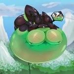 air_inflation anthro belly belly_expansion belly_inflation big_belly big_butt black_body body_inflation breath butt butt_expansion claws detailed_background expansion fangs floating green_belly green_eyes green_nipples hair heterochromia hose hose_in_butt hose_inflation huge_belly huge_butt huge_moobs hyper hyper_belly hyper_butt hyper_inflation hyper_moobs inflated_belly inflation inverted_nipples male membrane_(anatomy) membranous_wings midair moobs mountain nervous_smile nipples puffed_cheeks puffed_tail purple_eyes raised_tail sharp_teeth sky skyscape solo spiky_hair tail teeth toothy_smile white_hair wings eel_(artist) mythology bat bat_dragon dragon hybrid mammal mythological_creature mythological_scalie scalie 1:1 absurd_res digital_drawing_(artwork) digital_media_(artwork) hi_res