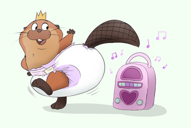 3_toes 4_fingers anthro beaver_tail brown_body brown_ears brown_fur brown_nose buckteeth clean_diaper clothed clothing crown dancing diaper feet fingers flat_tail fur gloves_(marking) headgear leg_markings male markings musical_note musical_symbol on_one_leg open_mouth open_smile simple_background smile socks_(marking) solo standing symbol tail teeth three-quarter_view toes wearing_crown wearing_diaper whiskers white_background fang29 disney hoppers_(disney) pixar king_george_(hoppers) beaver mammal rodent digital_media_(artwork) full-length_portrait hi_res portrait