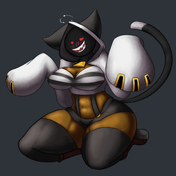breasts brown_body brown_skin dizzy drunk empty_eyes female hood red_eyes shadow_face solo substance_intoxication dtmech arc_system_works blazblue taokaka animal_humanoid cat_humanoid felid felid_humanoid feline feline_humanoid humanoid kaka_(blazblue) mammal mammal_humanoid 1:1