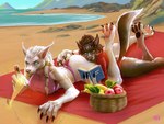 3_toes 4_fingers anthro barefoot beach beach_towel bikini biped black_hair black_nose book burning butt butt_pillow claws clothed clothing crystal duo feet female female/female finger_claws fingers food fruit fruit_basket fur grey_body grey_fur hair head_on_butt hindpaw humanoid_hands lying on_front outside pawpads paws plant reading sand seaside swimwear toe_claws toes towel two-piece_swimsuit water white_body white_fur white_hair np4tch blizzard_entertainment mythology warcraft zeituna_(worgen) ant arthropod canid canine canis hymenopteran insect mammal mythological_canine mythological_creature werecanid werecanine werecreature werewolf wolf worgen 4:3