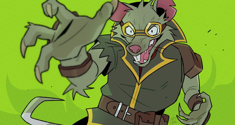 action_pose anthro arm_tuft bandage bandaged_tail belt buckteeth claws clothing elbow_tuft eyewear fangs foreshortening fur goggles green_background green_body green_fur looking_at_viewer male mischievous mischievous_smile notched_ear open_mouth open_smile pose sharp_teeth simple_background smile solo tail tail_wraps teeth topwear torn_clothing tuft vest whiskers wide_eyed wraps wristband gato_iberico league_of_legends riot_games tencent twitch_(lol) mammal murid murine rat rodent 2020 hi_res