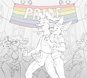 anal anal_penetration anthro antlers balls bat_ears bat_tail big_breasts bodily_fluids bottomless bottomless_anthro bottomless_male bottomwear breasts butt clothed clothing erection female flag flag_(object) from_behind_position fur genital_fluids genitals grope group handjob handjob_while_penetrating horn humanoid_genitalia humanoid_penis lgbt_pride male male/female male/male male_penetrated membrane_(anatomy) miniskirt nipples nude nude_anthro nude_female nude_male open_mouth party penetration penile penis pride_color_flag pride_colors rainbow_pride_colors sex shirt six-stripe_rainbow_pride_colors skirt smile standing standing_sex tail tank_top topwear tuft furfragged lgbt_pride_month frag_(furfragged) liberty_(furfragged) sino_(furfragged) turo_of_akesh bat canid canine canis deer desert_long-eared_bat mammal wingless_bat digital_media_(artwork) hi_res monochrome brother_(lore) incest_(lore) sibling_(lore)