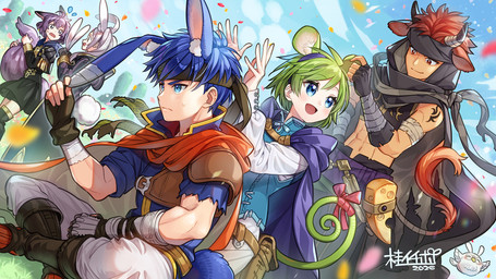 abs accessory bandage bandaged_ear black_eyes blue_eyes blue_hair bodily_fluids bottomwear brown_eyes cape cheese cheese_wedge clothed clothing dairy_products day eager ear_pull fake_ears fake_rabbit_ears female fingerless_gloves food furgonomics gloves green_hair group hair handwear happy headband holding_own_tail holding_tail horn hugging_own_tail knife_holster male midriff pants petals purple_hair red_hair ribbons scared scarf self_hug shoulder_guard shy sitting skirt sky spring_(season) sweat sweatdrop tail tail_accessory tail_hug tail_ribbon white_hair katsura_ichiho fire_emblem fire_emblem_awakening fire_emblem_heroes fire_emblem_path_of_radiance fire_emblem_shadows fire_emblem_the_blazing_blade fire_emblem_three_houses nintendo bernadetta_von_varley feh ike_(fire_emblem) jaffar_(fire_emblem) nino_(fire_emblem) robin_(fire_emblem) animal_humanoid avian bird bovid bovid_humanoid bovine bovine_humanoid canid canid_humanoid canine canine_humanoid cattle_humanoid fox_humanoid humanoid lagomorph lagomorph_humanoid leporid_humanoid mammal mammal_humanoid mouse_humanoid murid murid_humanoid murine murine_humanoid owl rabbit_humanoid rodent rodent_humanoid 16:9 2026 hi_res signature widescreen