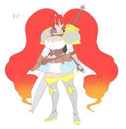 2_horns armor big_breasts biped breasts cleavage closed_smile clothed clothed_female clothed_humanoid clothing eyelashes female height horn humanoid_pointy_ears melee_weapon mouth_closed not_furry number pointy_ears simple_background smile solo standing sword twintails_(hairstyle) weapon white_background theycallhimcake mythology henrietta_(theycallhimcake) animal_humanoid dragon dragon_humanoid horned_humanoid humanoid mythological_creature mythological_scalie scalie 2020 digital_drawing_(artwork) digital_media_(artwork) english_description full-length_portrait hi_res portrait
