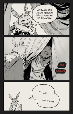 3_eyes ambiguous_anthro ambiguous_gender anthro clothing dialogue duo male male_anthro multi_eye speech_bubble text torn_clothing aveloka narinder tzinn_(aveloka) bat domestic_cat felid feline felis mammal 2025 comic digital_drawing_(artwork) digital_media_(artwork) english_text hi_res