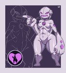 bottom_heavy breasts empty_eyes eyelashes featureless_breasts featureless_crotch female front_view grey_background grey_body machine navel purple_background purple_eyes simple_background small_breasts solo thick_thighs wide_hips averag3artist ben_10 cartoon_network chaquetrix echo_echo alien alien_humanoid humanoid robot sonorosian absurd_res hi_res