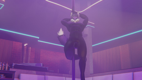 anthro bulge clothing dancing latex latex_clothing latex_skinsuit male muscular muscular_male nightclub pole pole_dancing skinsuit solo thick_thighs tight_clothing vdezten bjorn_jr canid canine fox mammal 3d_(artwork) absurd_res blender_(artwork) digital_media_(artwork) hi_res huge_filesize