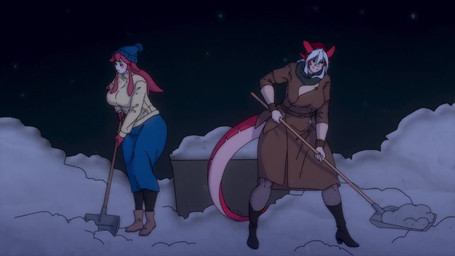 beanie big_breasts black_boots black_clothing black_footwear blue_beanie blue_clothing blue_hat blue_headwear blush boots bottomwear bouncing_breasts breasts brown_clothing brown_coat brown_topwear clothing coat duo female female_humanoid flashlight footwear furgonomic_bottomwear furgonomics hair hat headgear headwear holding_object holding_shovel holding_tool horn long_hair long_tail monster_girl_(genre) night outside raised_leg red_beanie red_clothing red_ears red_eyes red_hair red_hands red_hat red_headwear red_horn red_tail scared shoes shovel snow snowing standing sweater tail tail_clothing tools topwear white_hair wide_hips working yellow_clothing yellow_sweater yellow_topwear randomtanstudio mythology ryu's_non_monster_cafe kelly_(randomtanstudio) ryu_(randomtanstudio) animal_humanoid aquatic aquatic_humanoid cnidarian cnidarian_humanoid dragon dragon_humanoid humanoid jellyfish_humanoid medusozoan medusozoan_humanoid mythological_creature mythological_scalie scalie 16:9 2d_animation animated frame_by_frame hi_res no_sound short_playtime video widescreen