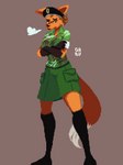 anthro army_uniform biped brazil brazilian brazilian_flag clothed clothing female gesture multicolored_body simple_background solo standing text two_tone_body extranogabu miranda_(naythf) canid canine mammal maned_wolf