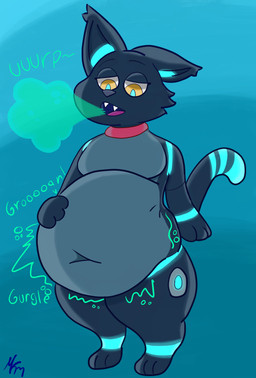anthro belly big_butt burping butt cat_tail collar fat_belly female female/female machine oral_vore rumbling_stomach vore mrmanuxsss hi-fi_rush microsoft tango_gameworks 808_(hi-fi_rush) domestic_cat felid feline felis mammal robot absurd_res hi_res
