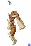 after_transformation anthro brown_body brown_fur butt female fur generation_4_pokemon gym_leader lopunny misty_(pokemon) nintendo omoi pokemon pokemon_(species) pokemon_trainer scared shower simple_background solo tan_body tan_fur white_background