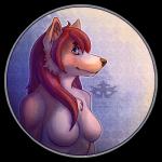 anthro breasts featureless_breasts female fur hair looking_at_viewer nude smile solo sutamasque canid canine canis domestic_dog mammal 1:1 alpha_channel hi_res watermark