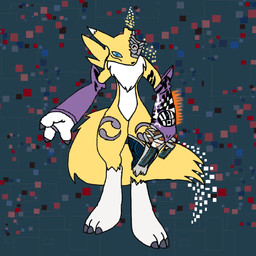 anthro corruption fur solo tech_control technology yellow_body yellow_fur gamer8363 bandai_namco digimon canid digimon_(species) mammal renamon 1:1 hi_res