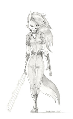 anthro belt black_sclera boots breasts cheek_tuft clothing collar digitigrade eyebrows eyelashes facial_tuft female footwear fur gloves hair handwear lightsaber melee_weapon shoes solo spiked_collar spikes tail thigh_gap tuft weapon baron_engel hellaverse helluva_boss mythology star_wars loona_(helluva_boss) canid canid_demon canine demon hellhound mammal mythological_canine mythological_creature 2026 graphite_(artwork) greyscale hi_res monochrome traditional_media_(artwork)
