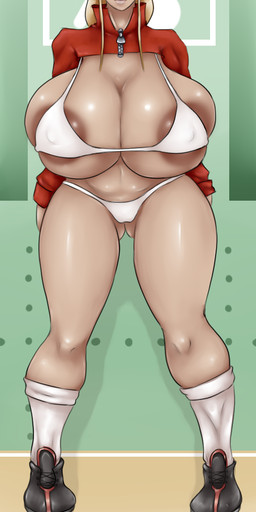 areola areola_slip big_breasts blonde_hair breasts butt butt_from_the_front clothed clothing female footwear front_view grey_eyes hair hat headgear headwear huge_breasts humanoid_pointy_ears logo looking_at_viewer mouth_closed not_furry panties pointy_ears red_clothing red_hat red_headwear red_topwear shoes socks solo standing tan_body tan_skin topwear underwear white_clothing white_panties white_topwear white_underwear zipper romman08 elf humanoid 2018 artist_logo dated full-length_portrait hi_res portrait