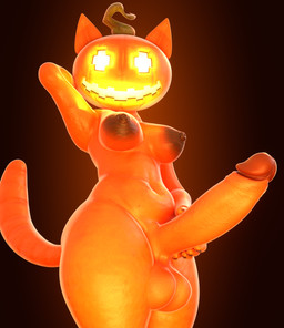 anthro balls big_balls big_penis breasts brown_glans brown_nipples erection food for_a_head fruit genitals glans glowing glowing_eyes gynomorph hand_behind_head holding_penis huge_penis intersex looking_at_viewer low-angle_view nipples orange_balls orange_body orange_breasts orange_penis penis plant presenting presenting_penis pumpkin pumpkin_head solo standing tail rubyystar twilightv0ids_(modeler) epic_games fortnite spice_(fortnite) animal_humanoid cat_humanoid felid felid_humanoid feline feline_humanoid humanoid living_pumpkin mammal mammal_humanoid object_head 3d_(artwork) absurd_res blender_(artwork) blender_cycles_(artwork) digital_media_(artwork) hi_res