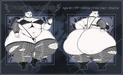 4_toes 5_fingers anthro beckoning big_breasts big_butt black_border black_lips boots border breasts butt camel_toe cellulite clothed clothed_anthro clothed_female clothing collar curvy_figure ear_piercing ear_ring eyeshadow facial_piercing feet female female_anthro fingers fishnet_clothing fishnet_legwear fishnet_thigh_highs footwear front_view fur gesture hair hand_on_butt hand_on_leg hand_on_own_butt hand_on_own_leg hand_on_own_thigh hand_on_thigh heart_symbol high_heeled_boots high_heels huge_breasts huge_butt huge_hips huge_thighs humanoid_hands hyper hyper_butt hyper_hips hyper_thighs legwear lip_piercing lips looking_at_viewer looking_back looking_back_at_viewer makeup multiple_angles navel one-piece_swimsuit piercing rear_view ring_piercing shoes short_hair short_tail skindentation sling_bikini solo stated_age stated_height stated_species stated_weight swimwear tail text thick_thighs thigh_highs toes voluptuous voluptuous_anthro voluptuous_female white_body white_fur wide_hips wristband skarlett_cynder_(artist) tracey_barebottom bear mammal polar_bear ursine 2026 character_name english_text hi_res model_sheet