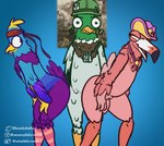 ambiguous_gender anthro armor dog_tags genitals group hand_on_legs hand_on_thighs headgear helmet male penis standing trio notsafeforwank epic_games fortnite budge_(fortnite) sgt._drake tex_flamingo_(fortnite) anatid anseriform avian bird duck flamingo hi_res