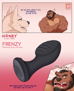 advertisement age_difference anthro army barazoku beard biceps big_muscles big_pecs black_beard black_eyebrows black_facial_hair black_hair black_sideburns blue_eyes border brown_body brown_fur crossed_arms dialogue duo exclamation_point eyebrows facial_hair fangs fur hair huge_pecs male male/male manly mature_anthro mature_male military muscular muscular_anthro muscular_arms muscular_male nude nude_anthro nude_male older_anthro older_male pecs pink_background question_mark sex_toy shocked sideburns simple_background soldier sponsored teeth text thick_arms thick_eyebrows tough_guy vibrator warrior white_body white_border white_fur cheeselion2 bear canid canine canis mammal ursine wolf absurd_res comic english_text hi_res pseudo_incest_(lore)