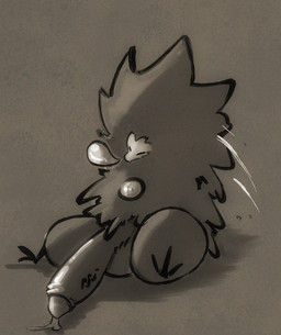 anthro big_penis bodily_fluids chibi feet genital_fluids genitals leaking_precum long_penis male penis precum sleeping solo talons toes solar_gush neon_genesis_evangelion komokuu angel angel_(evangelion) avian humanoid