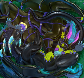 69_position blue_body blue_tongue bodily_fluids clothing crystal duo feral fur genitals green_body harness horn horn_jewelry jewelry knot knotted_penis latex latex_clothing latex_skinsuit male male/male oral penis purple_tongue sex skinsuit tight_clothing tongue anora_drakon mythology lass_(datdirtylime) vayne_(vaynethedragon) crystal_dragon dragon furred_dragon furred_scalie mythological_creature mythological_scalie scalie hi_res
