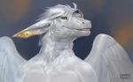 anthro fur hair male solo teeth wings yellow_eyes madness_demon mythology kaspar_(character) dragon furred_dragon furred_scalie mythological_creature mythological_scalie scalie 2019 portrait