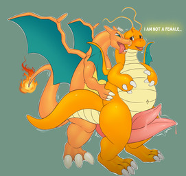 advertisement big_penis duo feral genitals male male/male penis shy text wings yellow_body slo1ka nintendo pokemon charizard dragonite generation_1_pokemon humanoid pokemon_(species) absurd_res censored english_text hi_res mosaic_censorship