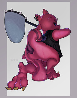 anus backsack balls big_butt blue_eyes bodily_fluids bottomless butt butt_focus clothed clothing feet foot_fetish genitals horn leather leather_clothing logo looking_back low-angle_view male narrowed_eyes net piercing puffy_anus raised_tail red_body saggy_balls simple_background solo solo_focus stripes sweat tail tail_anus topwear topwear_only y_anus snafgh animal_crossing mythology nintendo flick_(animal_crossing) animal_humanoid chameleon_humanoid dragon dragon_humanoid humanoid lizard lizard_humanoid mammal mythological_creature mythological_scalie reptile reptile_humanoid scalie scalie_humanoid hi_res