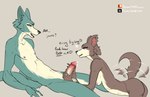 anthro bulge duo fellatio female genitals male male/female nude oral penile penis sex text mbt beastars juno_(beastars) legoshi_(beastars) canid canine canis mammal wolf 2025 absurd_res hi_res