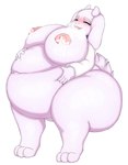anthro areola belly big_breasts blush bodily_fluids breasts clothing female fur horn huge_breasts huge_hips huge_thighs hyper hyper_breasts lactating mature_female nipples obese obese_anthro obese_female over_weight overweight overweight_anthro overweight_female solo thick_thighs tight_clothing weight_gain white_body white_fur wide_hips neo_geppetto undertale undertale_(series) toriel boss_monster_(undertale) bovid caprine mammal explicit absurd_res comic digital_media_(artwork) hi_res
